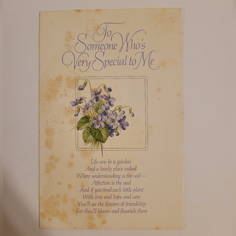 Vintage Forget Me Not Floral Loving Thinking of You Card - New with Envelope